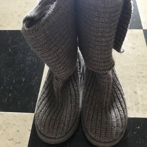 UGG gray knit boots